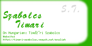 szabolcs timari business card